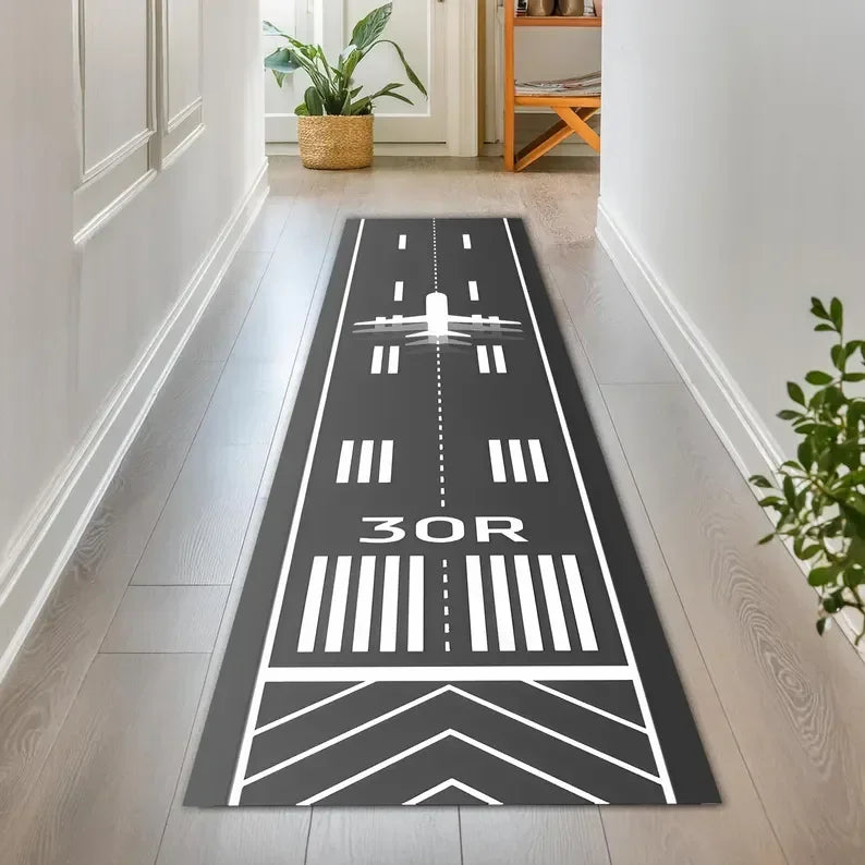 Airport Runway Pattern Rug, for Living Room Bedroom