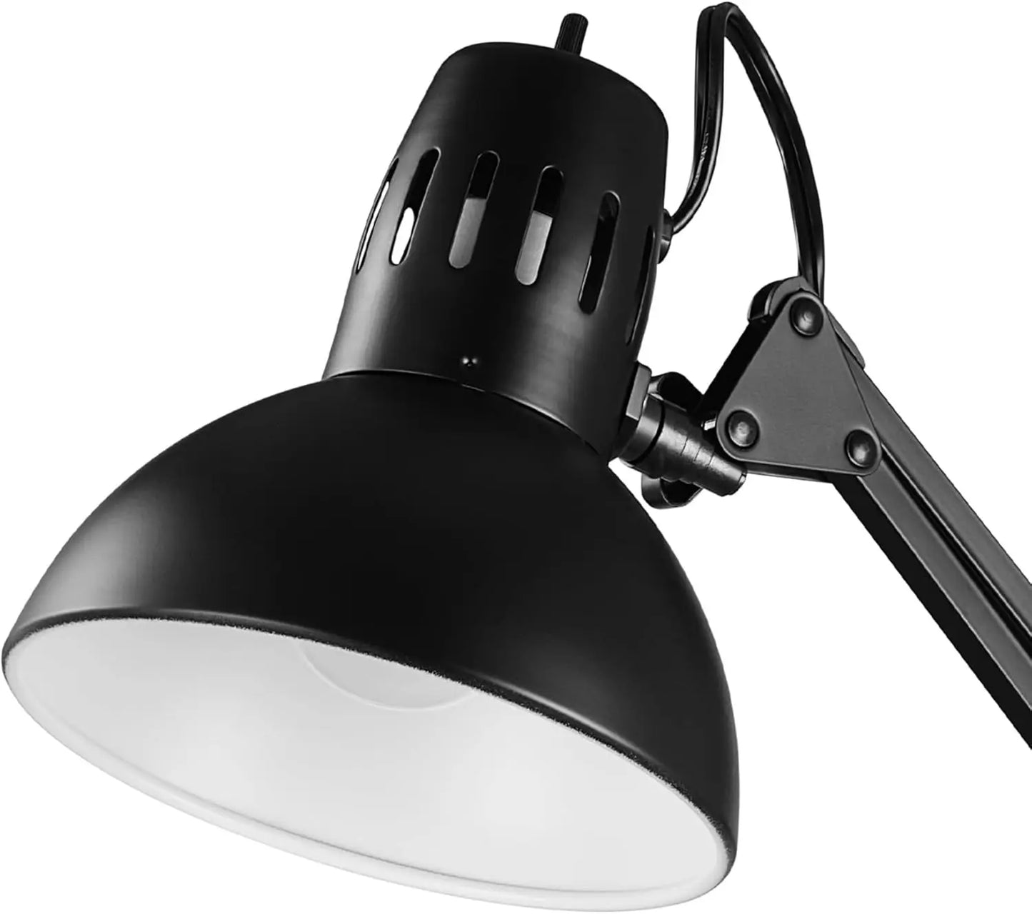 31.5" Adjustable Desk Lamp with Metal Clamp, Black, Swing Arm