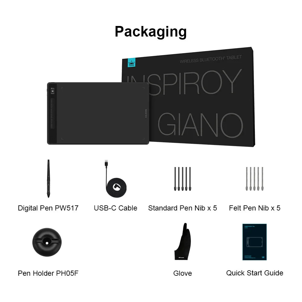 HUION Inspiroy Giano G930L Graphic Tablet With 6 press keys
