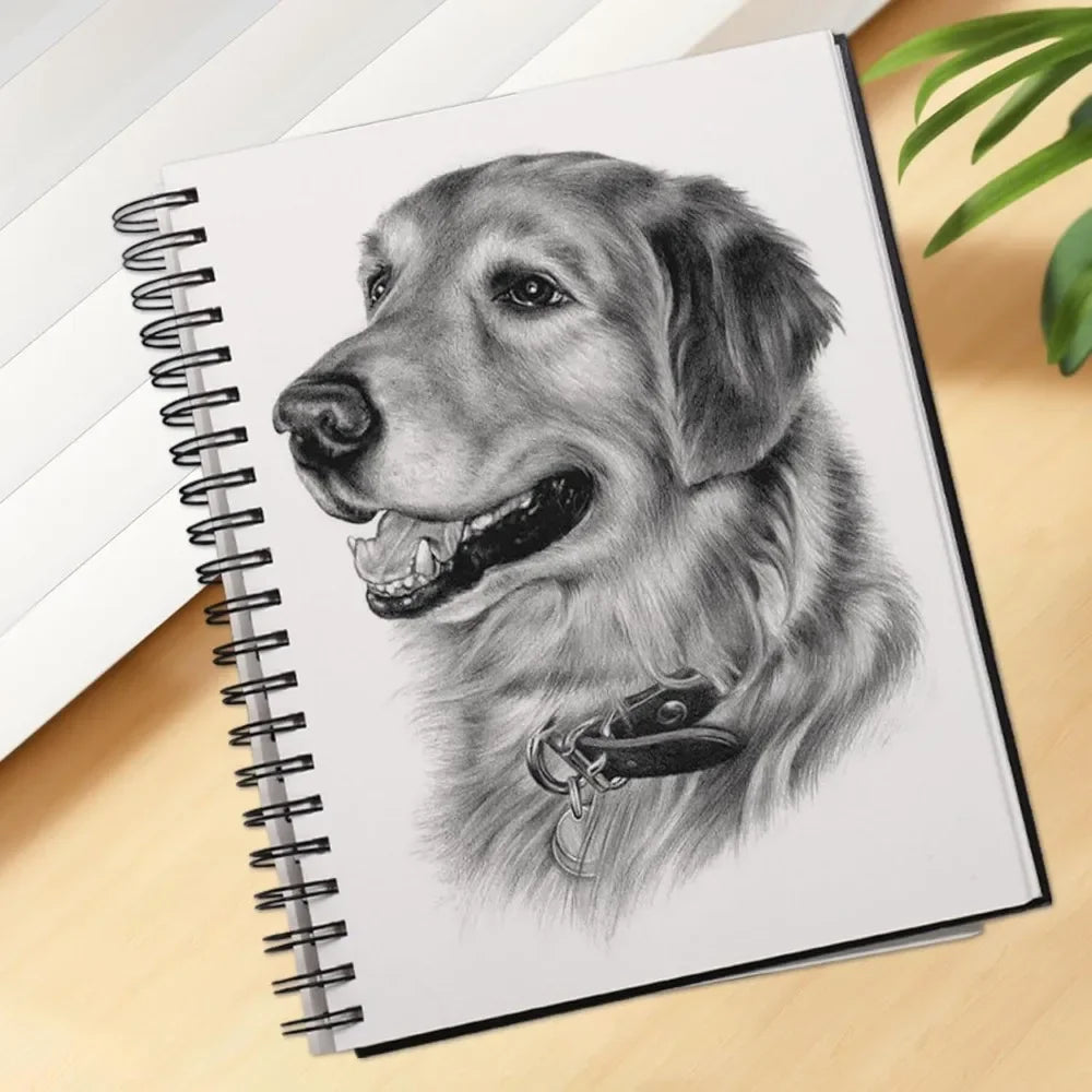 8.5x11 inch hardcover sketchbook, 80 sheets of 90gsm inner paper