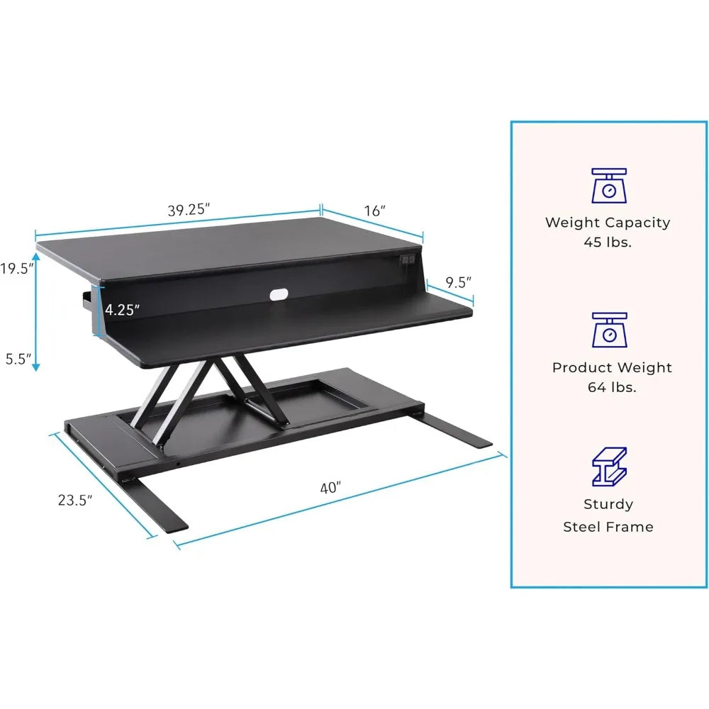 Flexpro Power 40 Inch Electric Standing Desk, Height-Adjustable