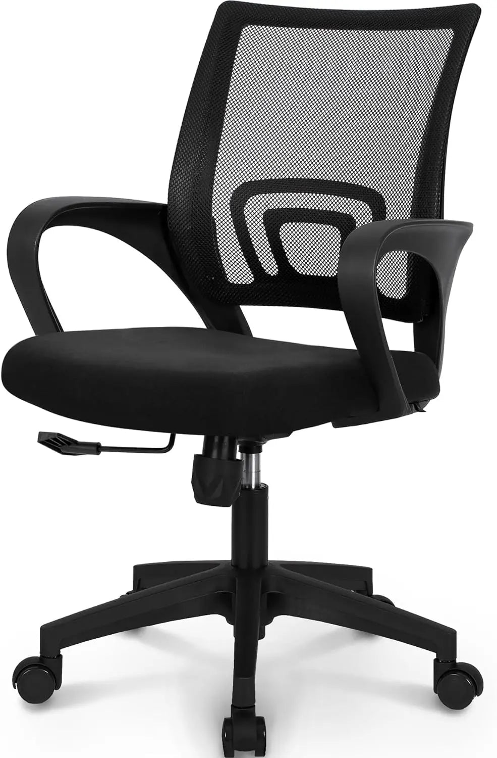 Black Mesh Gaming Office Chair Mid Back Lumbar Support Adjustable Height