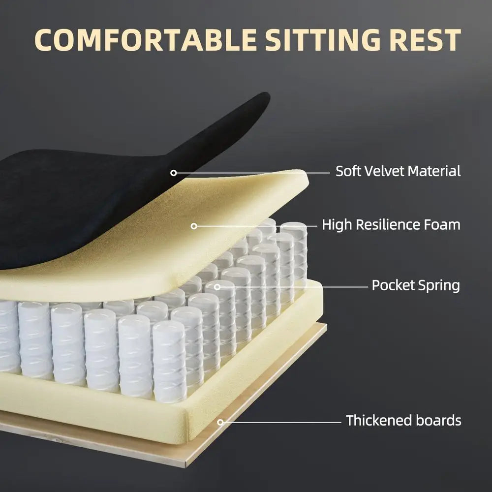 Velvet Fabric Gaming Chair with Footrest and Massage