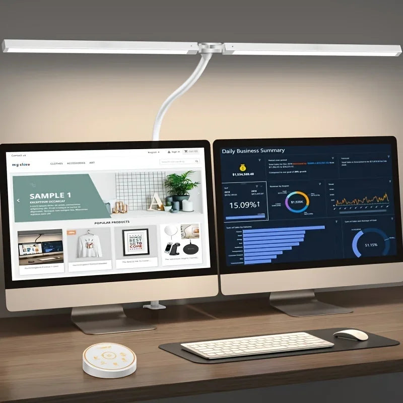 LED Desk Lamp for Home Office - 24 Watt, with 5-Color Stepless Dimmer