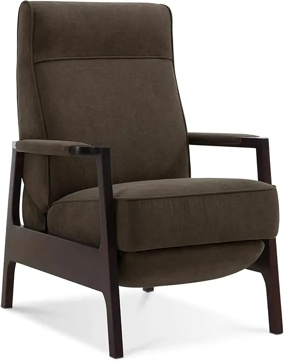 Pushback Recliner Chair with Wooden Armrests