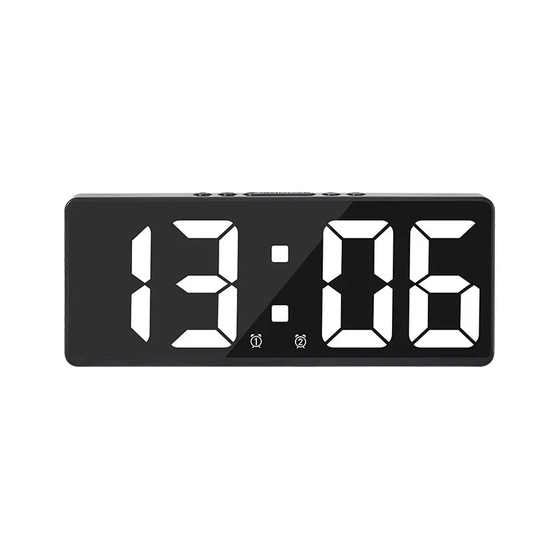 Acrylic/Mirror Digital Alarm Clock 12/24H Electronic LED Clock