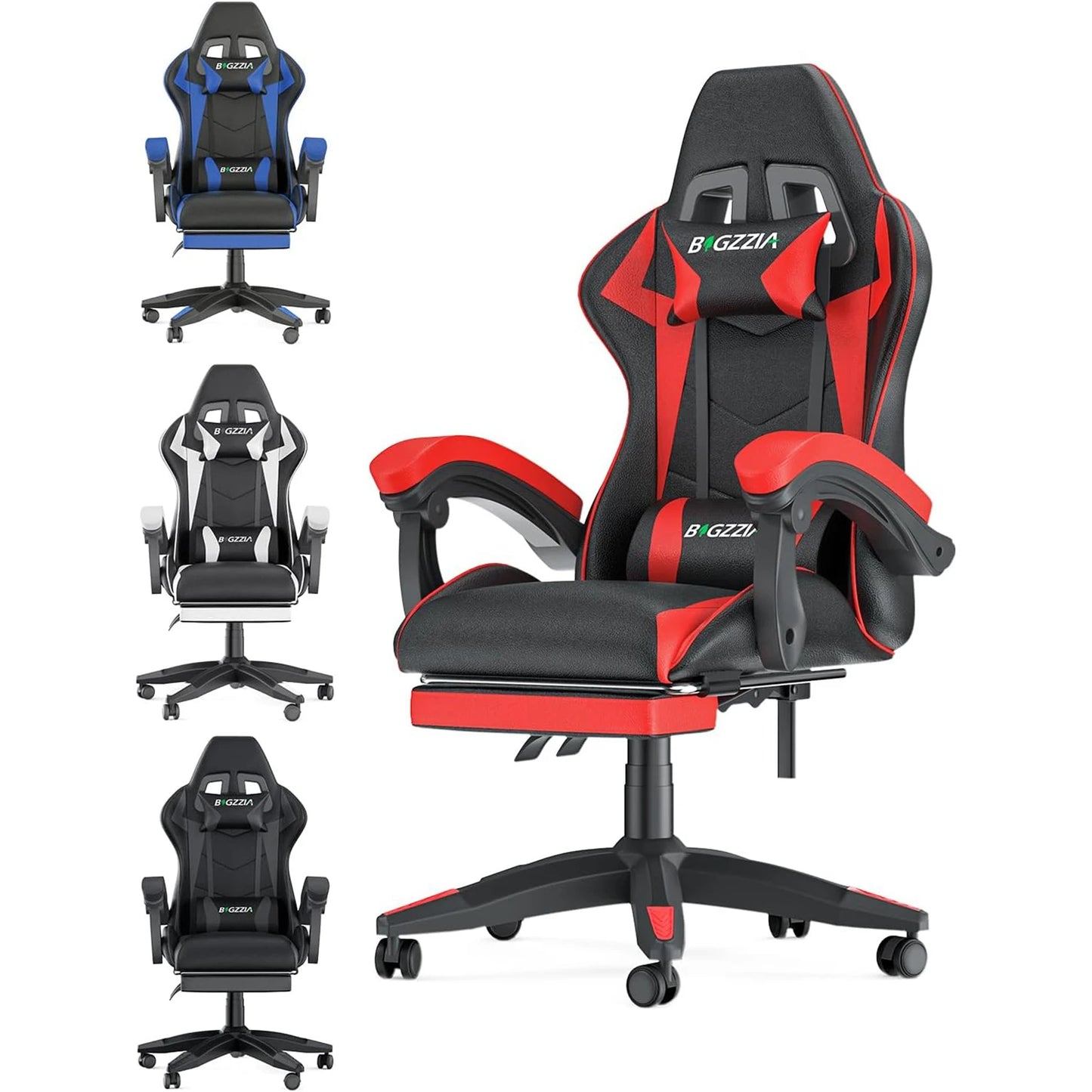 Gaming Chair with Lumbar Cushion Headrest