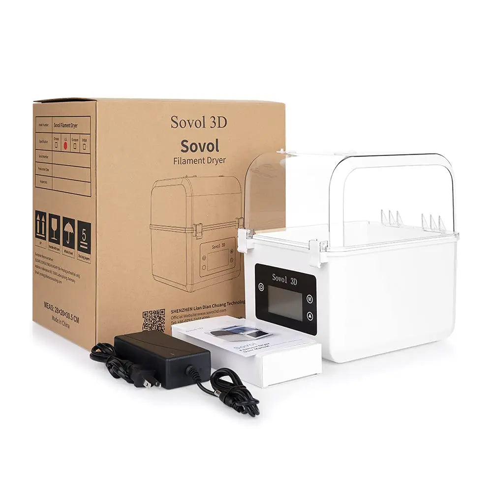 Sovol 2 Rolls Filament Dry Box for 1.75mm, 2.85mm ABS PLA PETG TPU FDM Material
