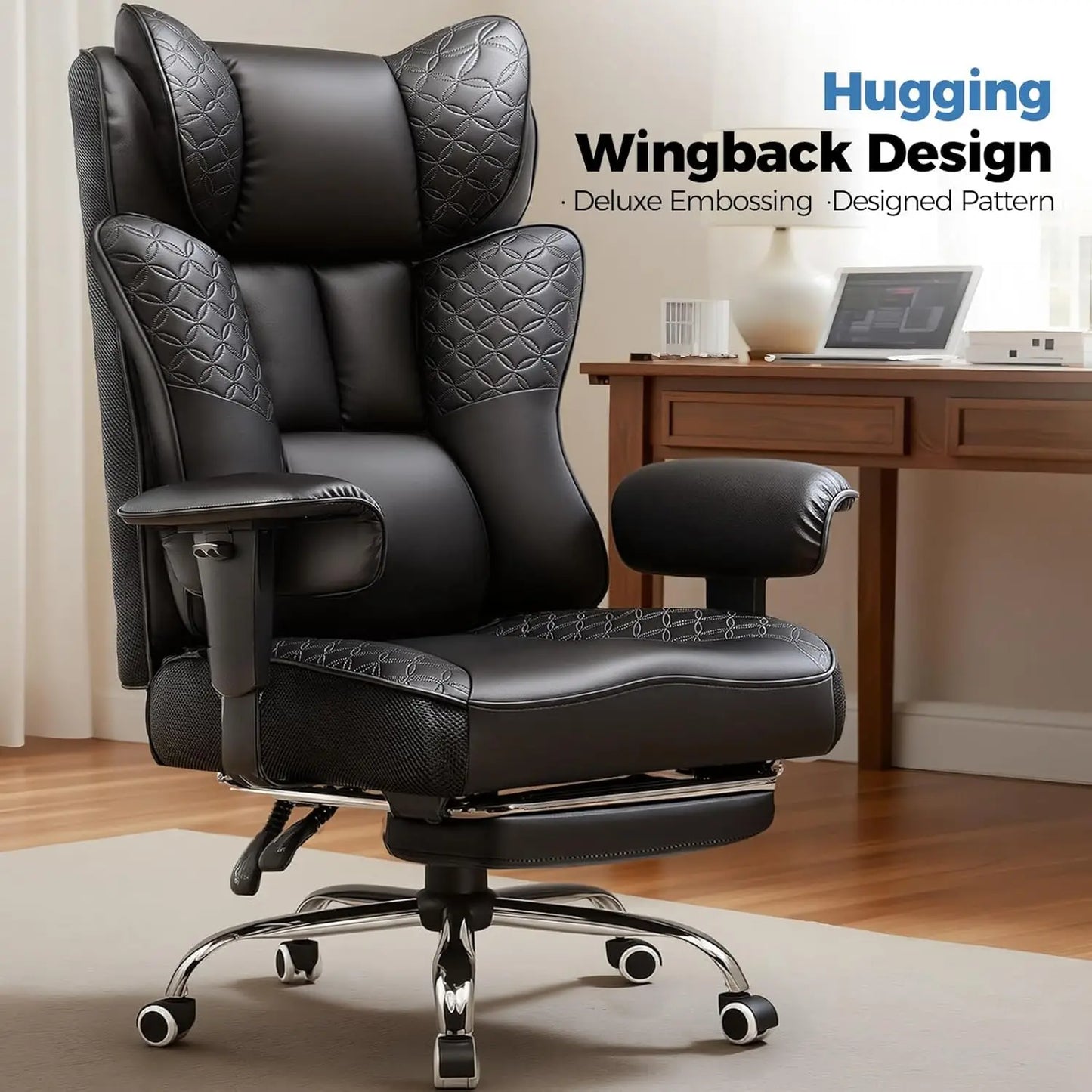 Ergonomic Gaming Chair with Footrest, 400LBS Capacity