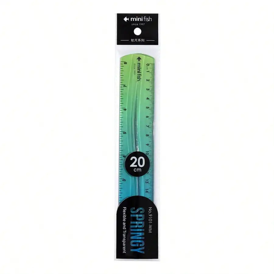 20cm/15cm Flexible Soft Ruler Gradient Rainbow Color for Office School