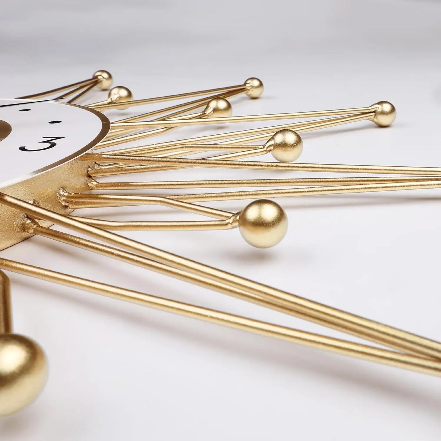 23 Inch Gold Metal Wall Clock, for Living Room Kitchen Office