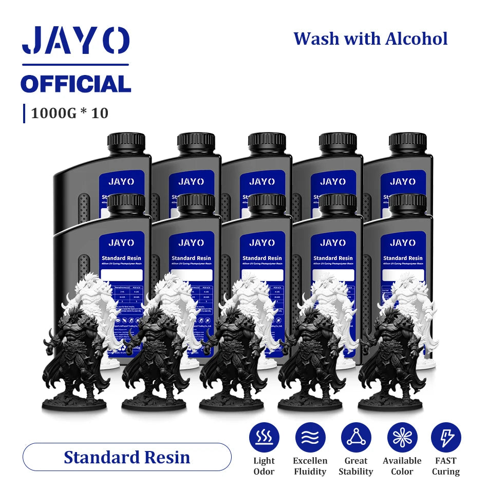 JAYO Standard/ABS-Like/PA-Like/High Temp/Though Resin 10KG 395-405nm for LCD/DLP 3D Printer