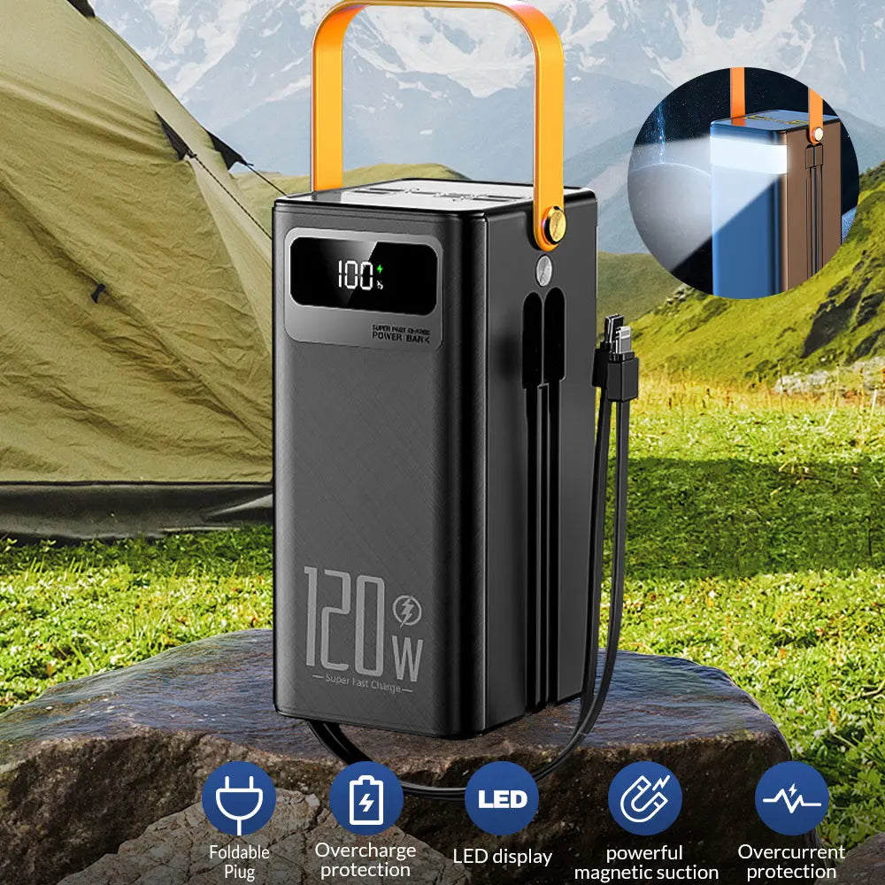 Portable Power Bank 120W 50000mAH Super Fast Charger