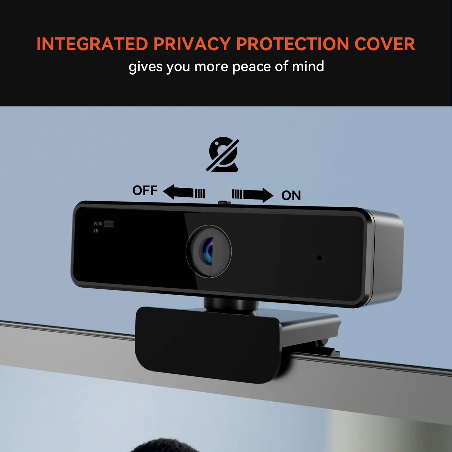 V11 2K Webcam for PC, 1080P 60FPS FHD 90° Web Camera