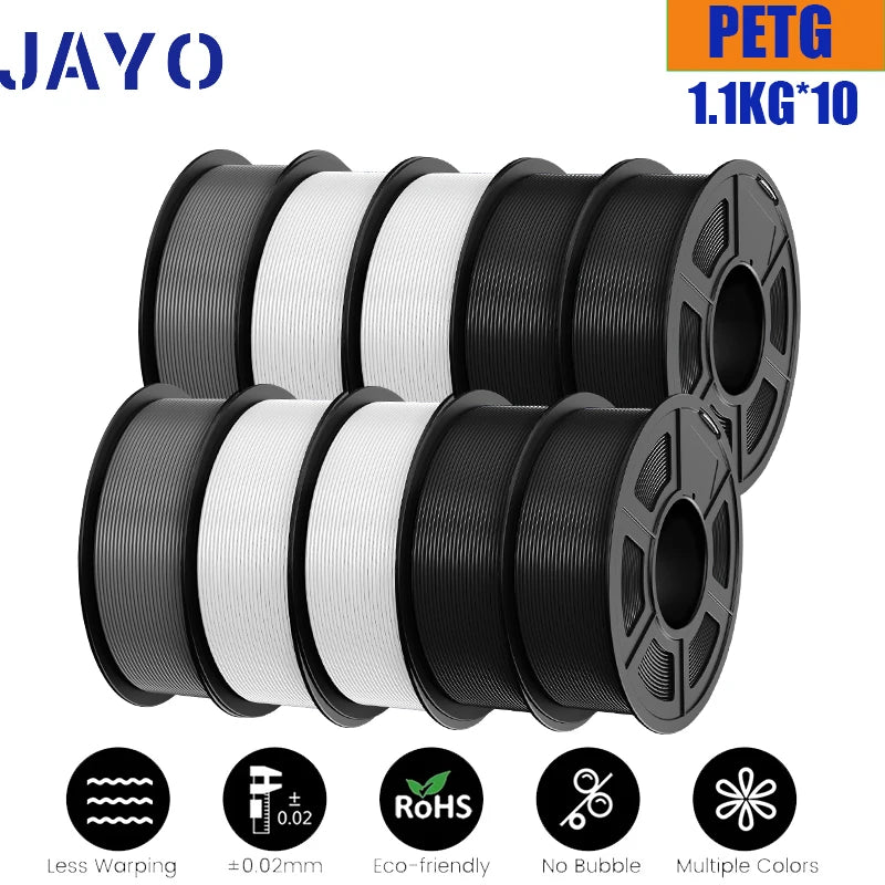 JAYO PETG/PLA PLUS/High Speed Matte PETG/PLA Filament 175mm 10 Rolls