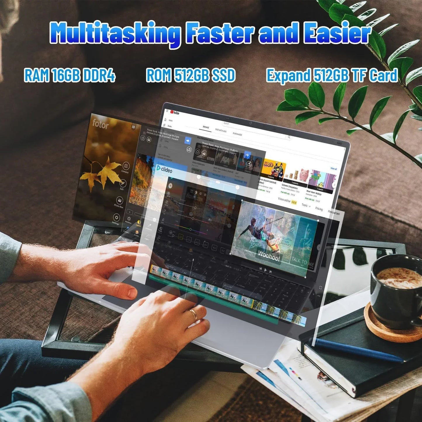 URAO LT1505 15.6 Inch Laptop 16GB DDR4 512GB SSD Intel N5095