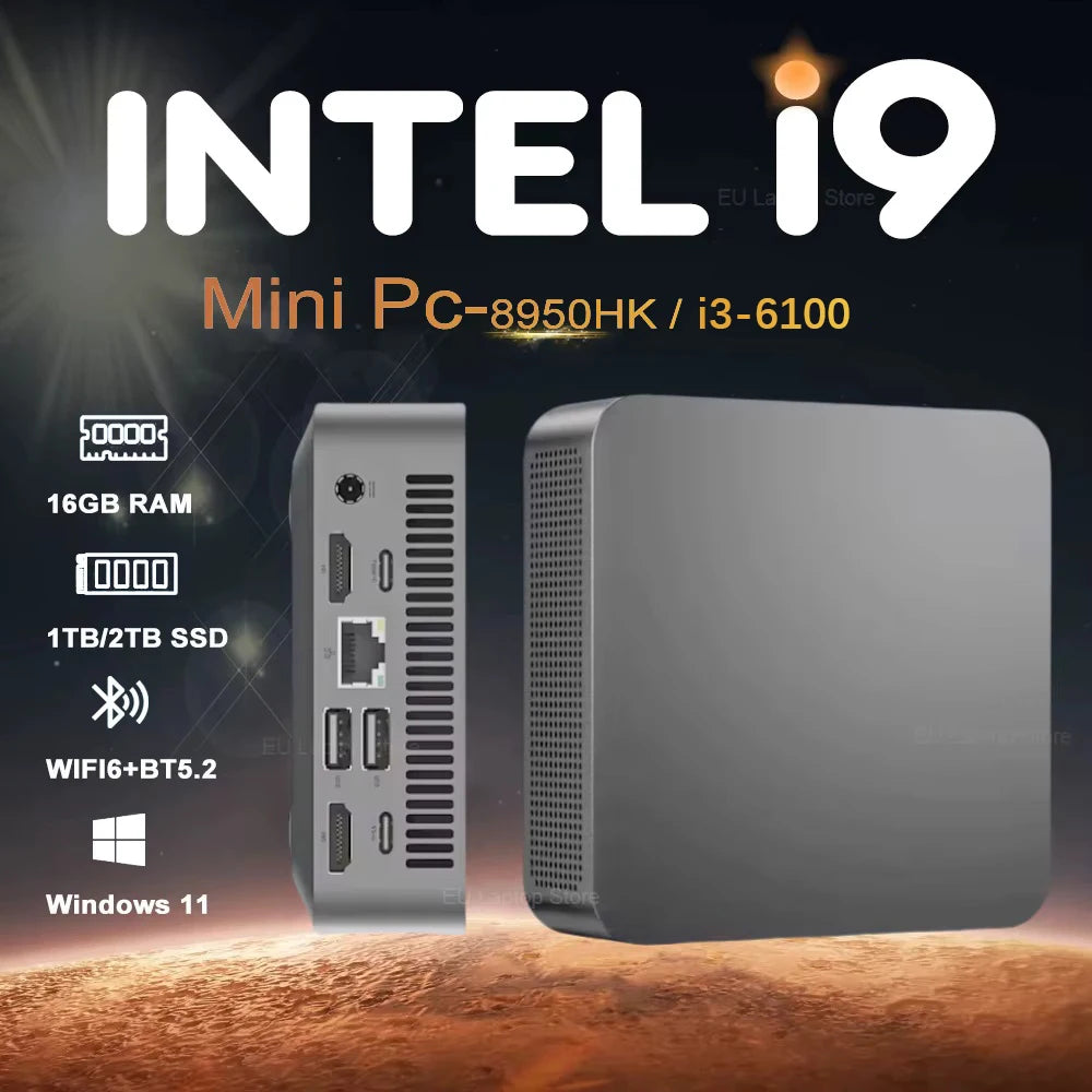 2025 Portable i9 Mini PC Computer Windows 11 Intel Core i9 8950HK 16GB 1TB