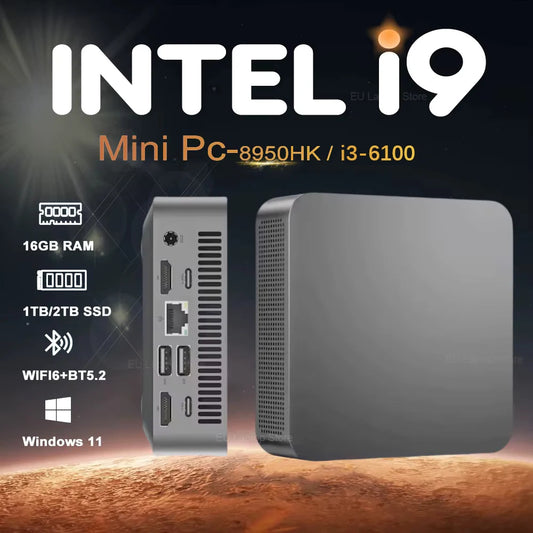 2025 Portable i9 Mini PC Computer Windows 11 Intel Core i9 8950HK 16GB 1TB