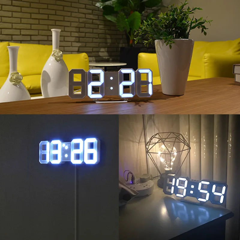 3D LED Digital Wall Clock