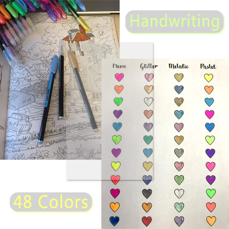 48 Colors Sketch Pen Kawaii Art Markers