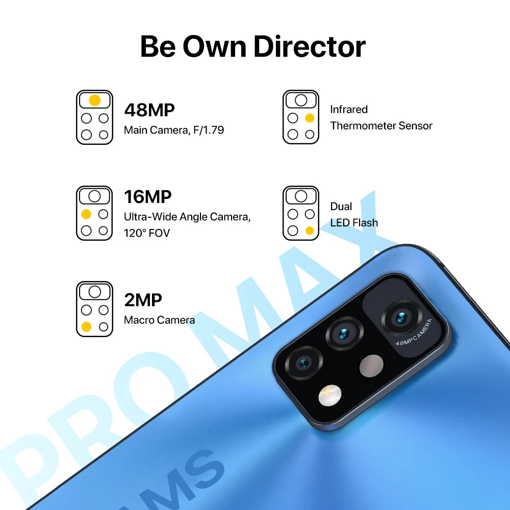 UMIDIGI A11 Pro Max Global Version Android Smartphone 6.8" FHD+ Display