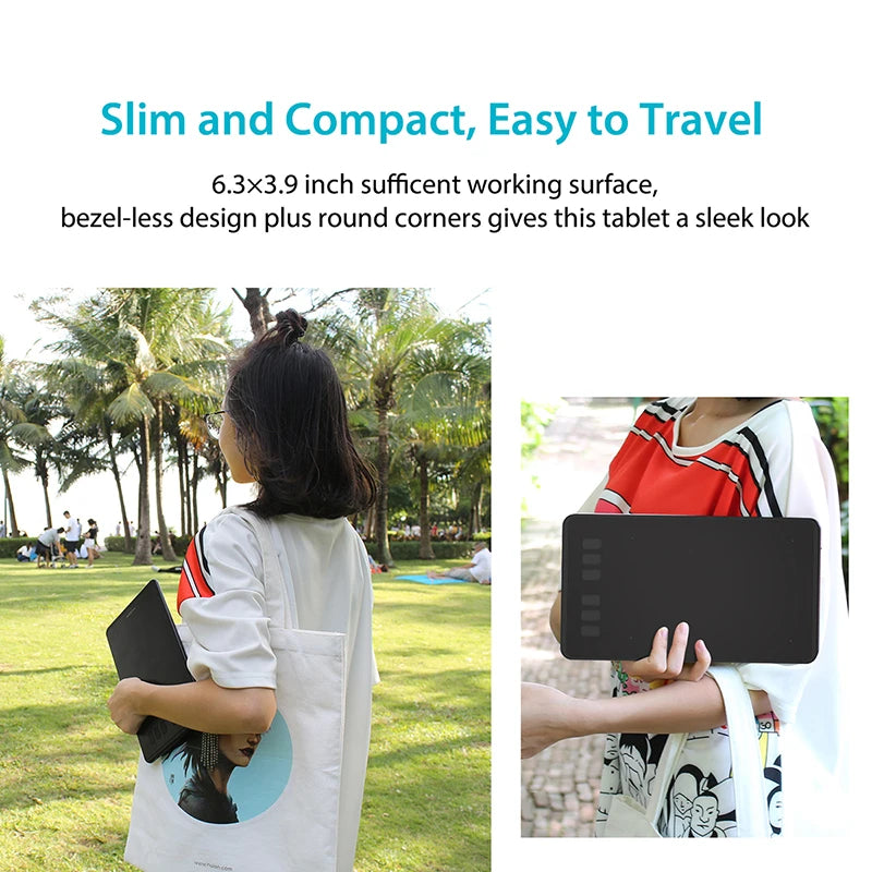 HUION H640P 6x4 inch Graphic Drawing Pen Tablet 6 Press Keys