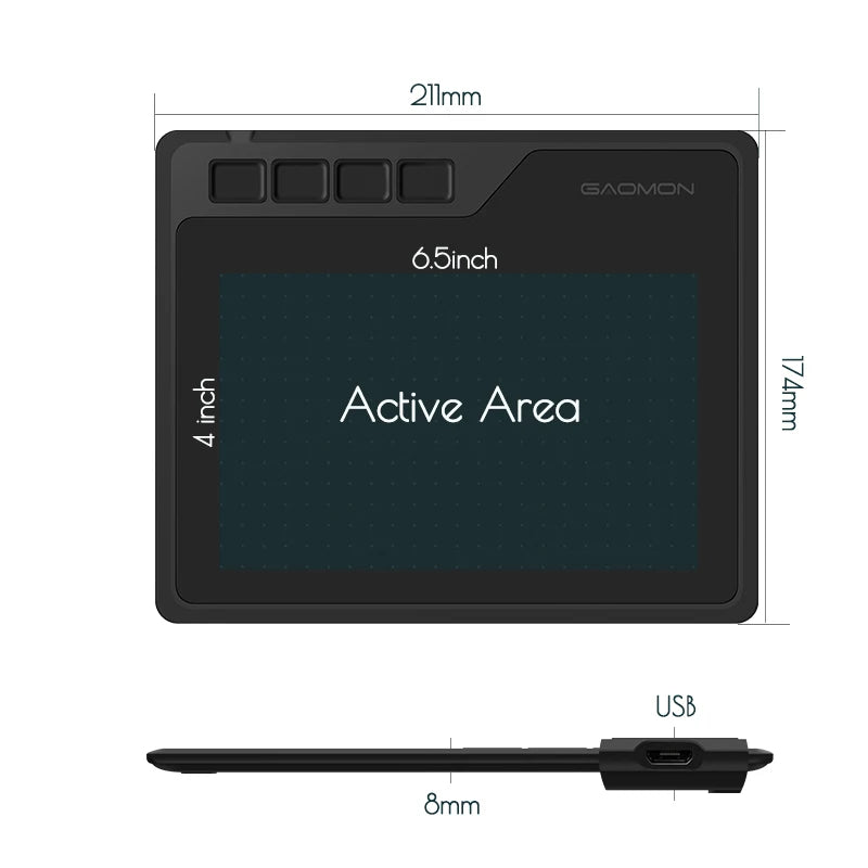 GAOMON S620 6.5 x 4" Digital Graphic Tablet