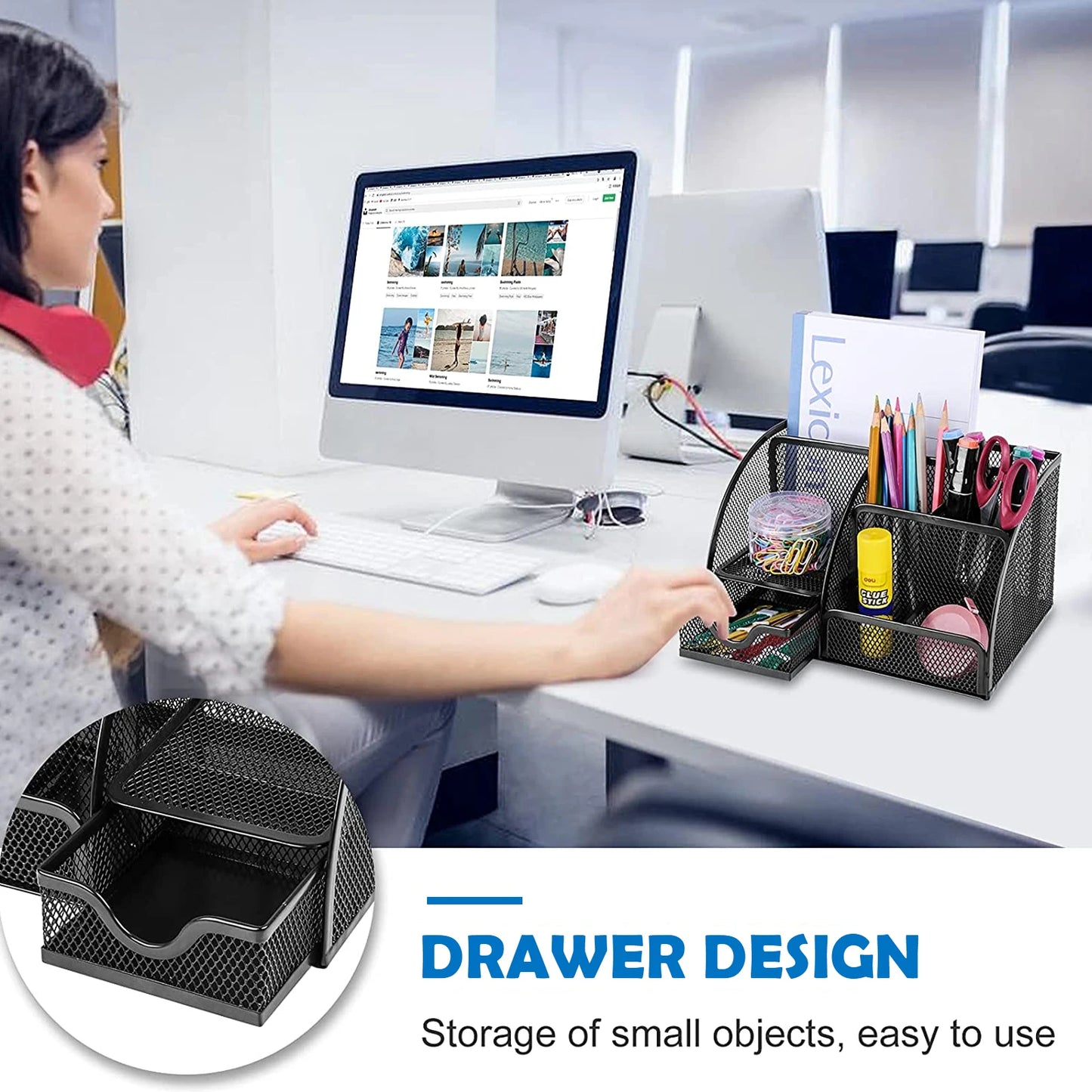 Mesh Desk Organizer with Pen Holder