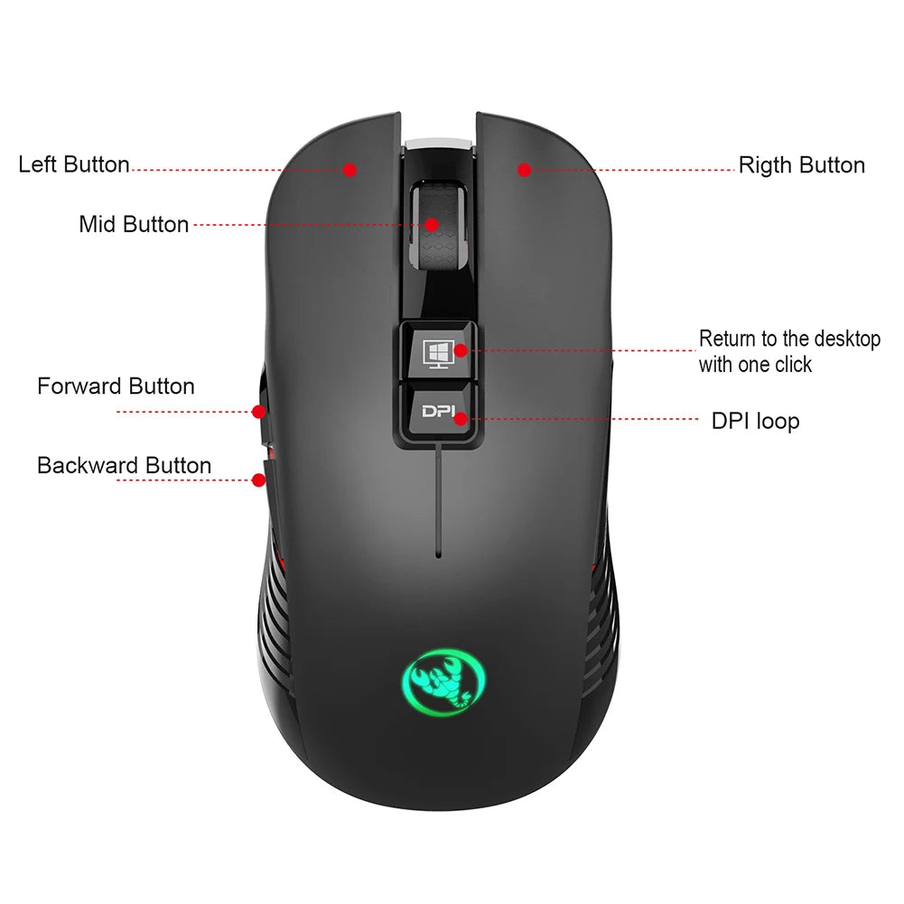 HXSJ T30 Wireless Gaming Mouse