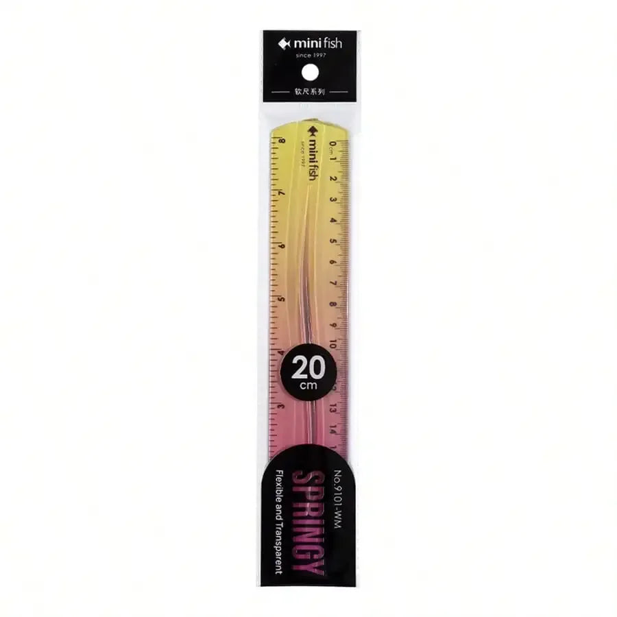 20cm/15cm Flexible Soft Ruler Gradient Rainbow Color for Office School