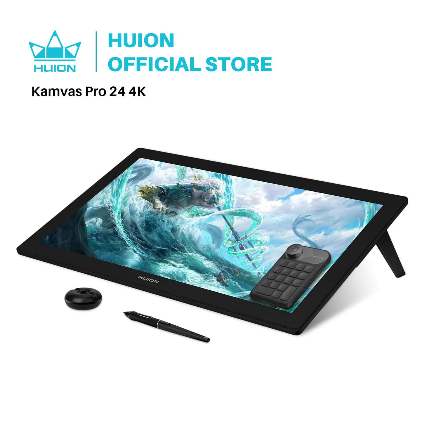 HUION Kamvas Pro 24 4K UHD Graphics Tablet Monitor 23.8 Inch 140% sRGB