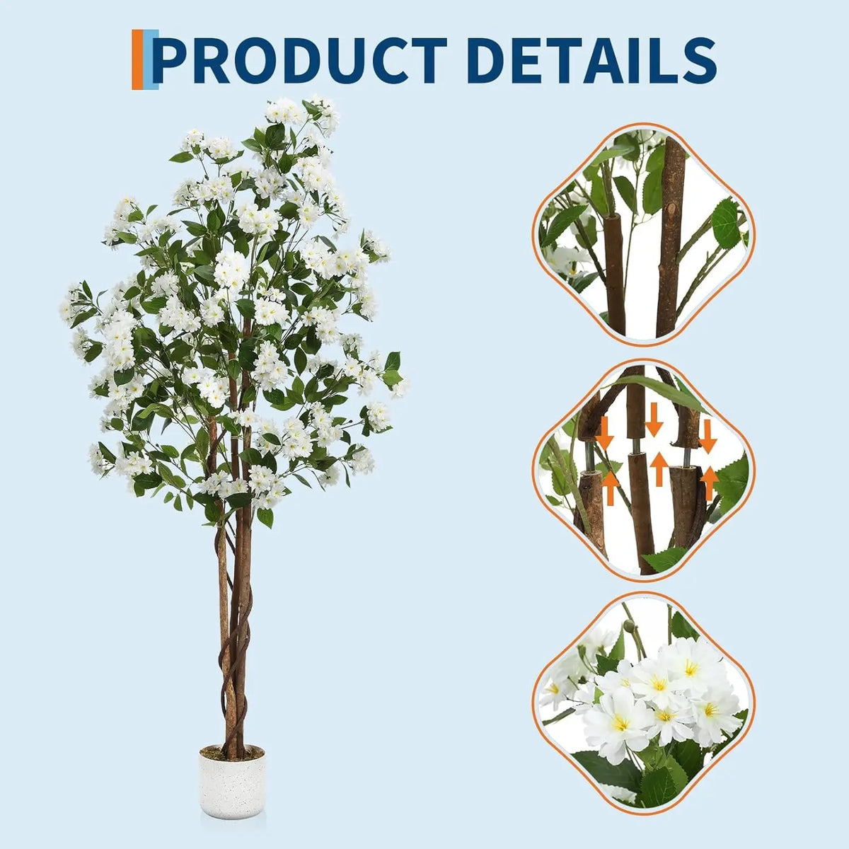 Artificial Osmanthus Tree, in Planter with Lifelike Flowers
