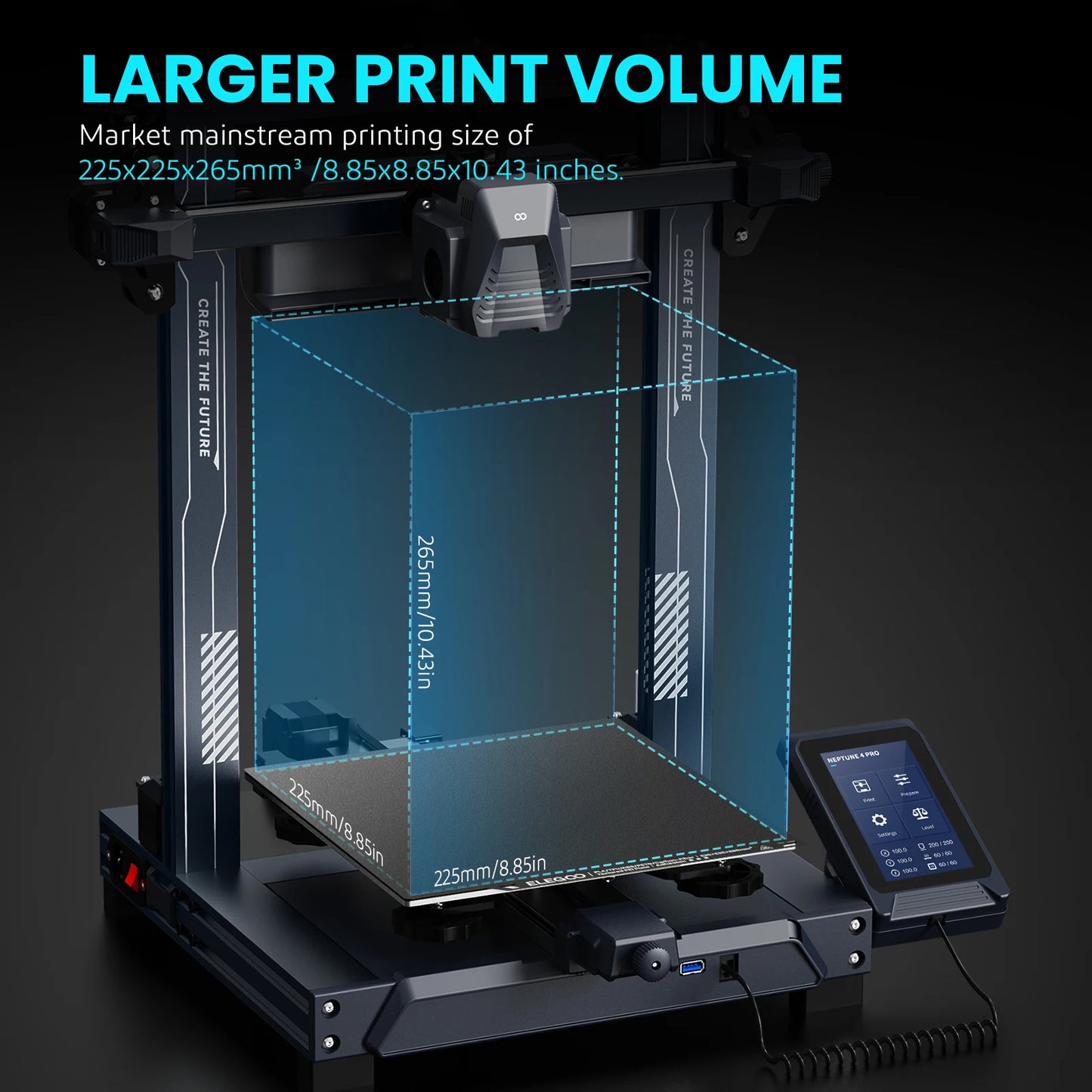 ELEGOO NEPTUNE 4 PRO FDM 3D Printer, 500mm/s