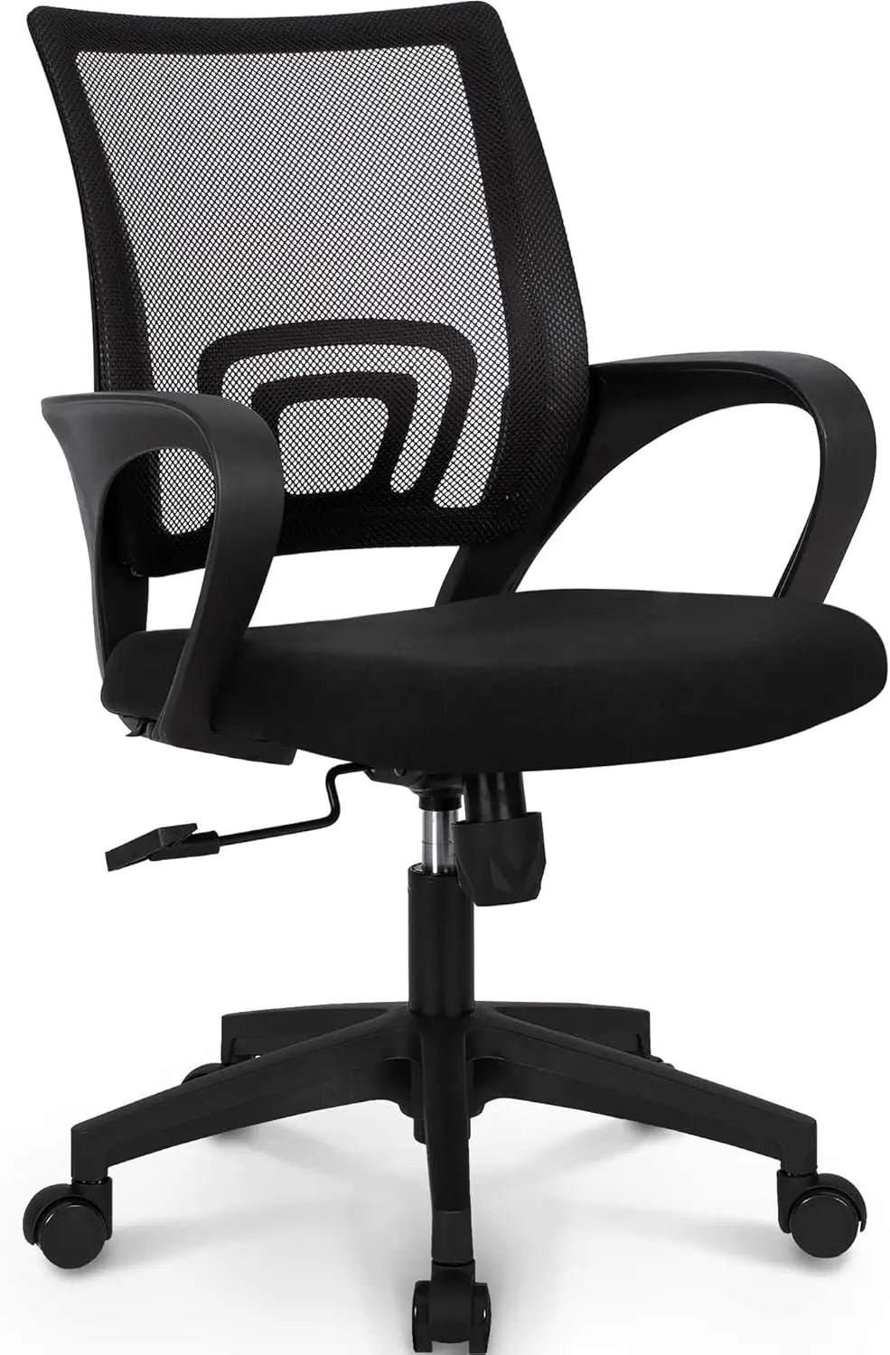 Black Mesh Gaming Office Chair Mid Back Lumbar Support Adjustable Height