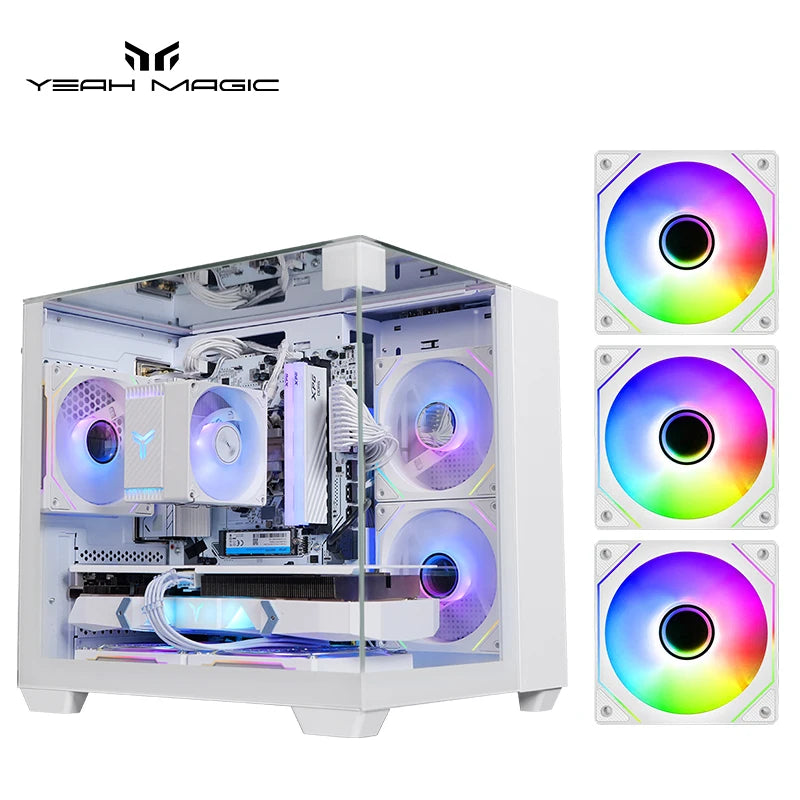 Yeah Magic CUBE Desktop Computer Case, Case Fan*3
