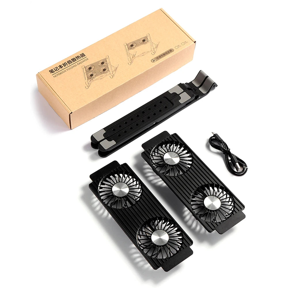 Laptop Cooling Pad with 2/4 Fans Foldable Notebook Stand RGB