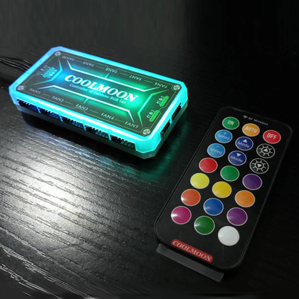 COOLMOON RGB DC12V 5A LED Color Intelligent Fan Remote Controller