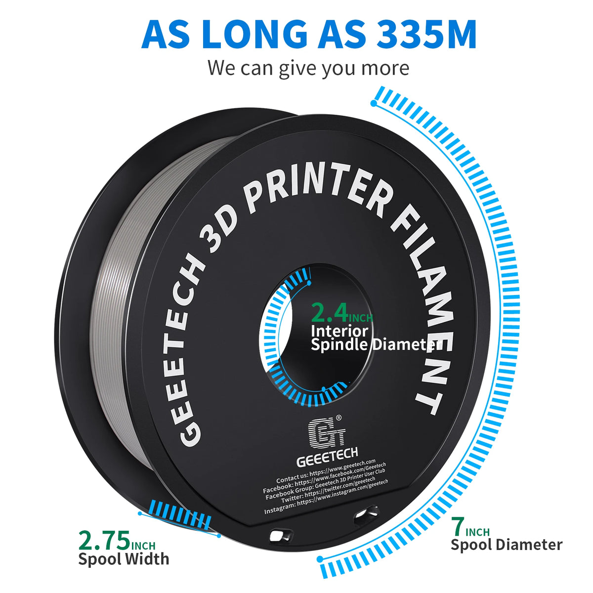 GEEETECH 10Kg In One Box Matte/PETG/Silk PLA/TPU/ABS 3D PLA Filament 1.75mm