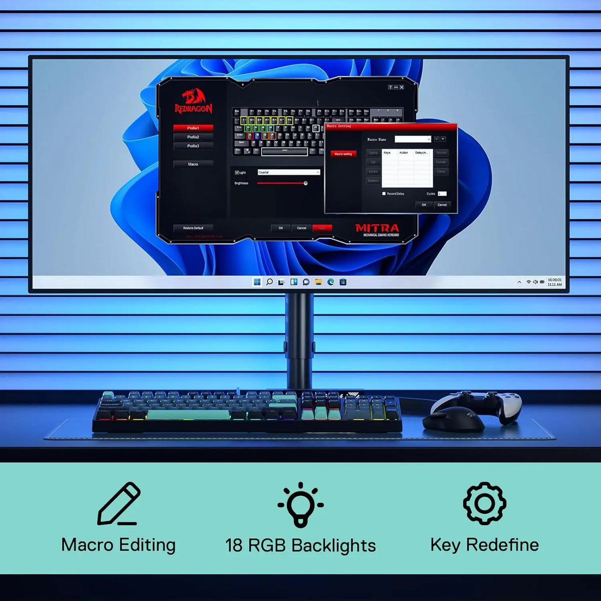 Redragon K582 SE Wired RGB 104 Keys, 16.8M RGB Backlit Gaming Keyboard