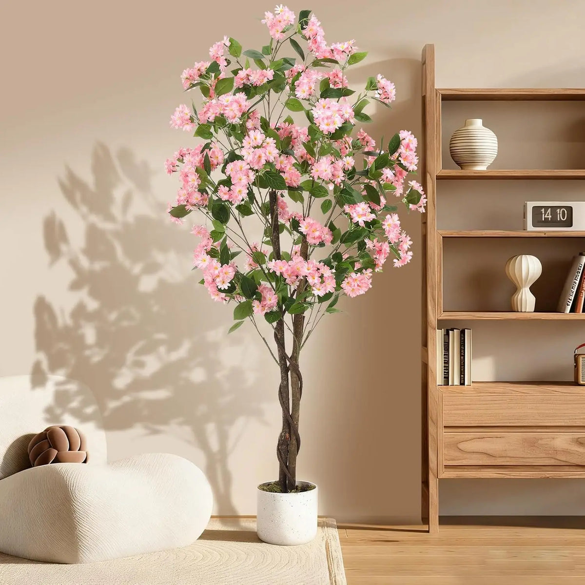 Artificial Osmanthus Tree, in Planter with Lifelike Flowers