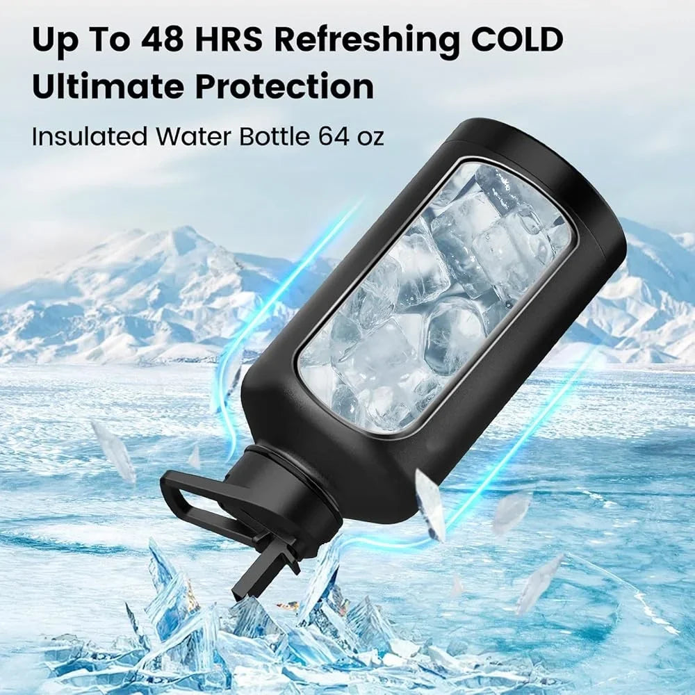 Insulated Water Bottle 64oz Stainless Steel