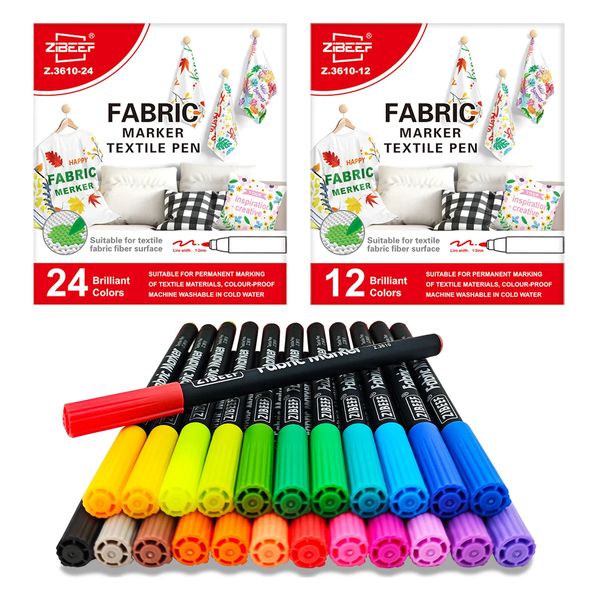 Fabric Markers Pens, Permanent No Bleed Markers