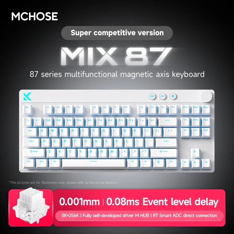 Mchose Mix87 Magnetic Swtich Wired Gaming Keyboard 0.08ms Low Latency