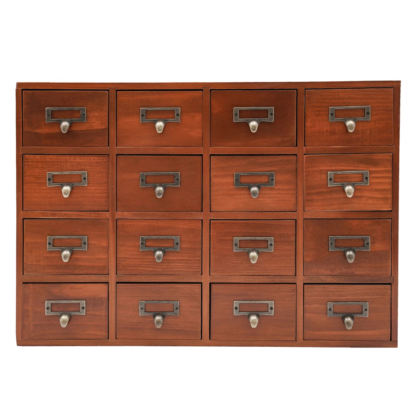 Desk Drawer Organizer, Wooden Vintage Apothecary Cabinet with 16 Drawers