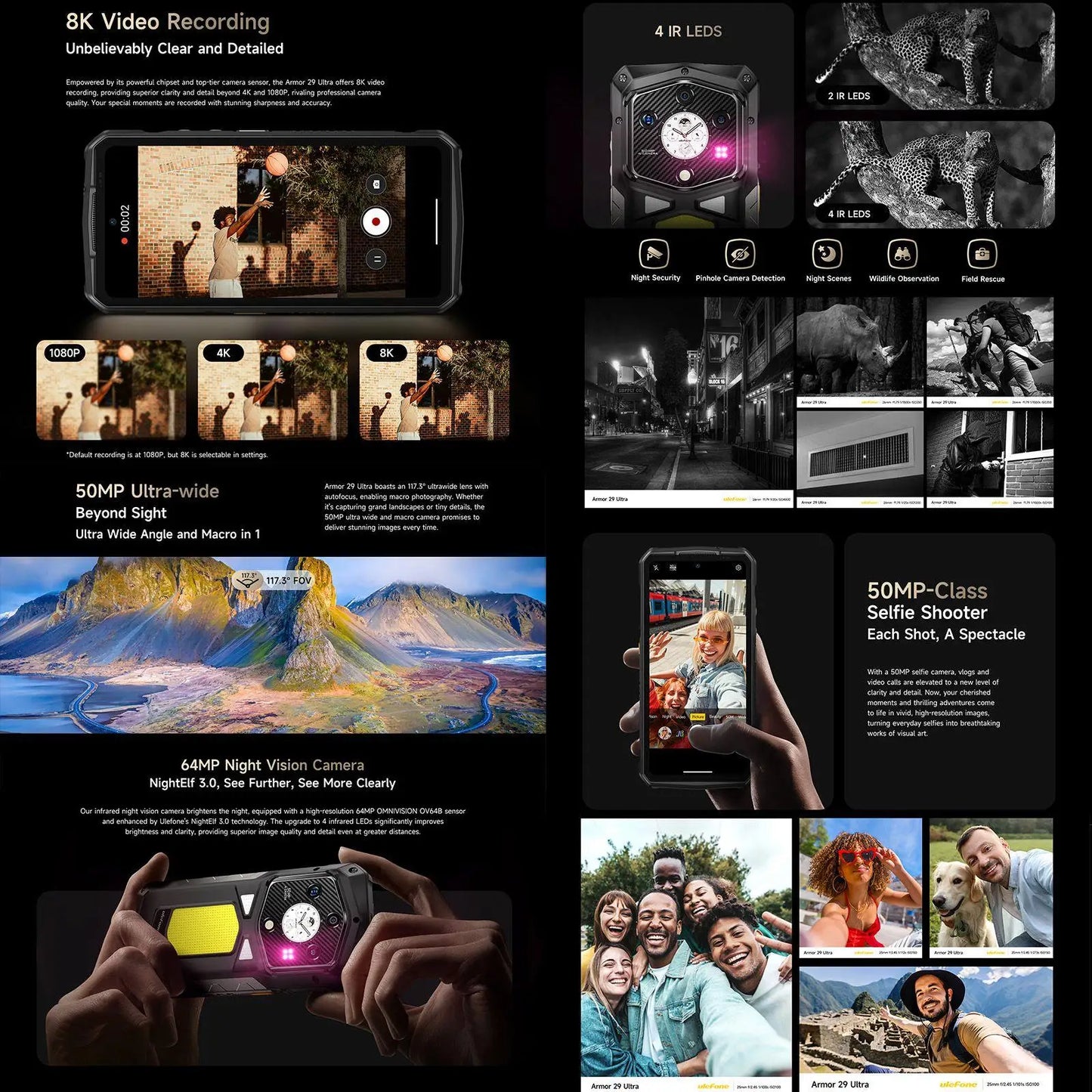 Ulefone Armor 29 Ultra 5G Rugged Smartphone 16GB+1TB MTK 9300+ 21200mAh