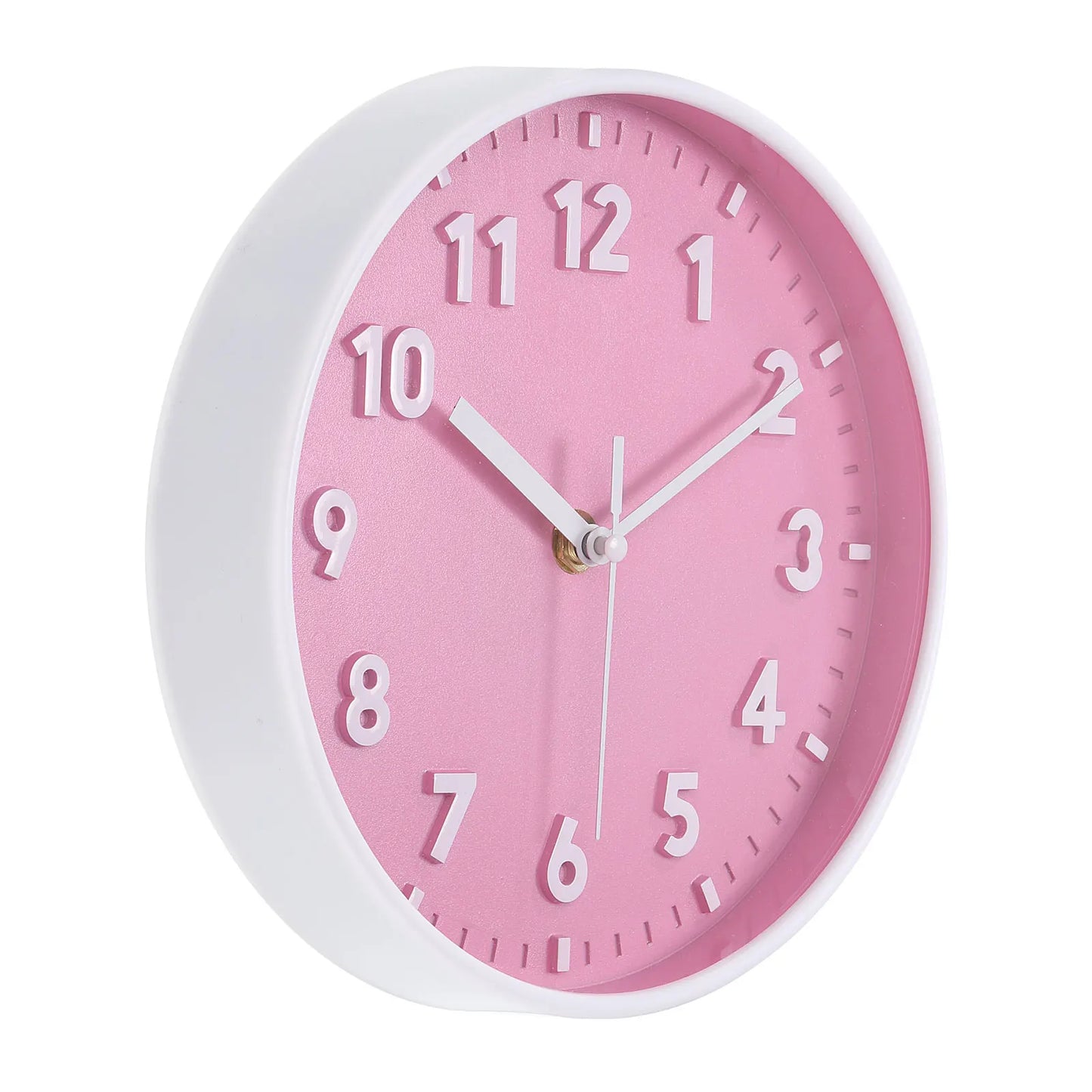 8 Inch Wall Clock 3D Non-Ticking Round Wall Clocks for Office