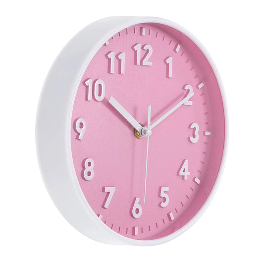 8 Inch Wall Clock 3D Non-Ticking Round Wall Clocks for Office