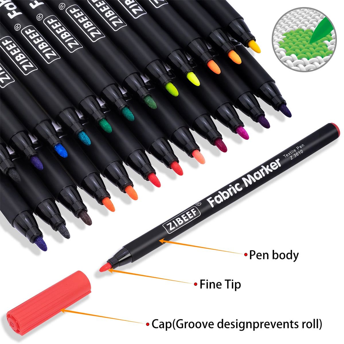 Fabric Markers Pens, Permanent No Bleed Markers