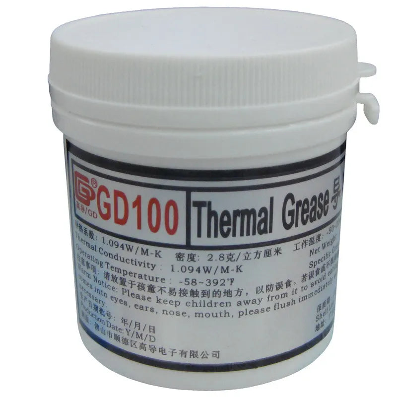 Thermal Paste GD100 Thermal Conductive Paste  Grease Net Weight 150 Grams White Plaster Heat Sink Compound for CPU GPU LED Power Module CN150