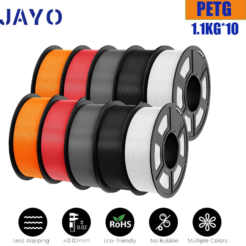 JAYO PETG/PLA PLUS/High Speed Matte PETG/PLA Filament 175mm 10 Rolls